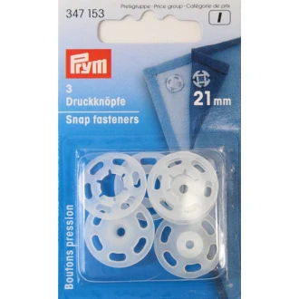 Drukknopen 21mm wit van PRYM 022.347153
