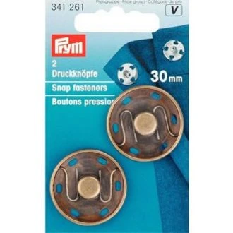 Drukknopen 30 mm antiek messing van PRYM 022.341261