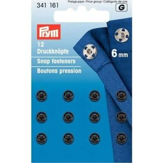 Drukkers 6mm zwart van PRYM 022.341161