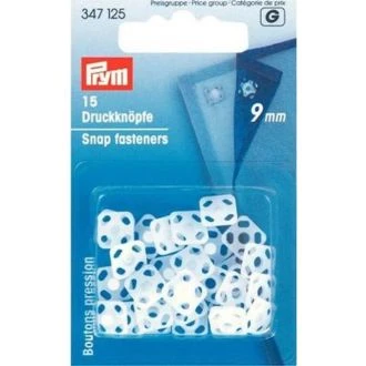 Drukknopen 9mm wit van PRYM 022.347125