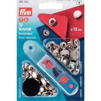 Drukknopen 12mm zilverkleurig van PRYM 022.390330