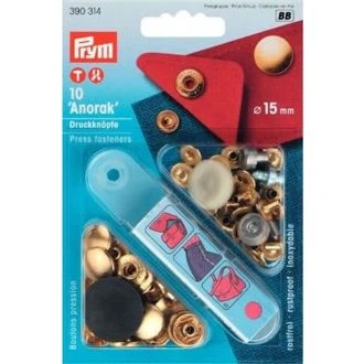 Drukknopen 15mm goudkleurig van PRYM 022.390314
