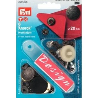 Drukknopen 20mm donkergrijs van PRYM 022.390358