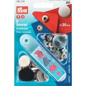 Drukknopen 20mm zilverkleurig van PRYM 022.390376