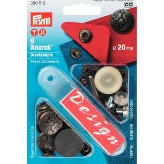 Drukknopen 20mm donkergrijs van PRYM 022.390513