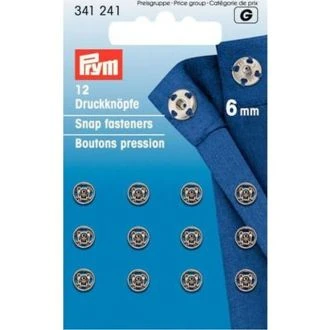 Drukkers 6 mm zilver van PRYM 022.341241