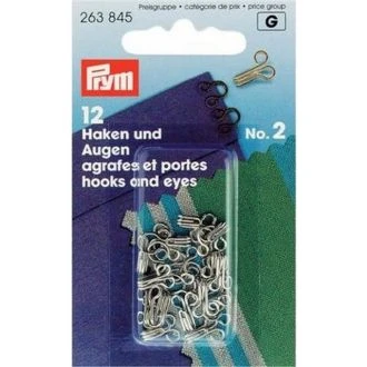 Haken en ogen nr.2 zilver van PRYM 022.263845