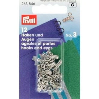 Haken en ogen nr. 3 zilver van PRYM 022.263846