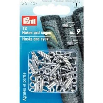 Haken en ogen nr.9 zilver van PRYM 022.261457