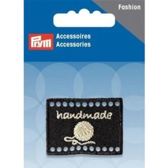 Handmade label geweven zwart 40x30mm van PRYM 022.403787