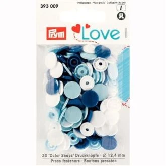 Colorsnaps drukknopen 12,4mm blauw wit van PRYM LOVE 022.393009