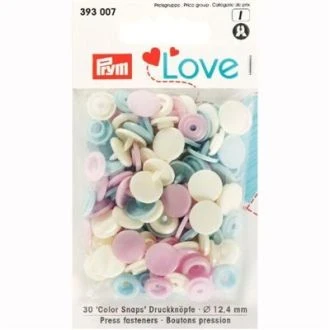 Colorsnaps drukknopen 12,4mm pastelkleuren van PRYM LOVE 022.393007