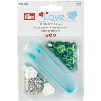 Drukknopen jersey 8mm groentinten van PRYM LOVE 022.390703