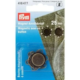 Naaibare magneetknoop 25mm brons van PRYM 022.416477