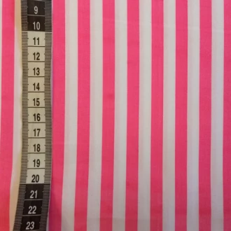 Felroze streepjes stof 100% katoen 150cm breed