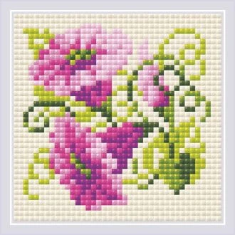 Diamond mosaic Purple Bindweed van STITCHCOMPANY ri-am0030