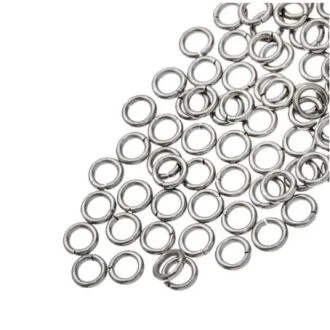 Stainless Steel Buigringen (4 x 0.8 mm) Antiek Zilver (100 Stuks) van DB Y204