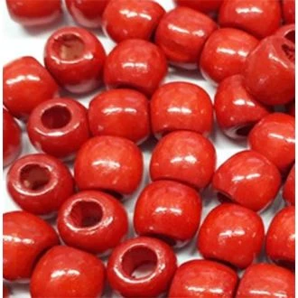 Houten kraal rood 11x12,9mm 09-R074