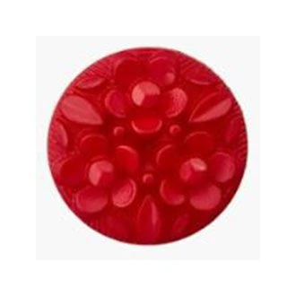 Knoop met bloemen rood van UNION KNOPF 453920 kleur 46