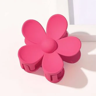 Roze bloem polyester haarklem