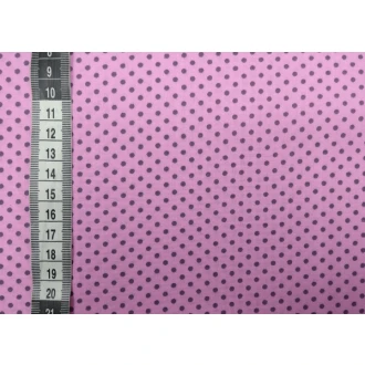 Roze stof met grijze stippen 100% katoen 150cm breed