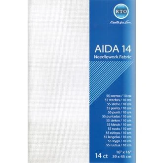 Borduurstof aida 14 count wit 39x45cm STITCHCOMPANY rto-a14-100