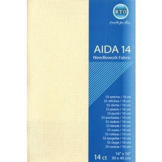 Borduurstof aida 14 count ecru 39x45cm STITCHCOMPANY rto-a14-264