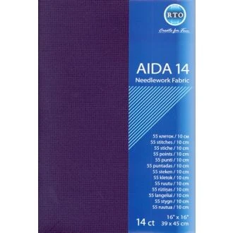 Borduurstof aida 14 count donker blauw 39x45cm STITCHCOMPANY rto-a14-589