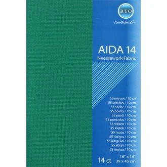 Borduurstof aida 14 count groen 39x45cm STITCHCOMPANY rto-a14-601