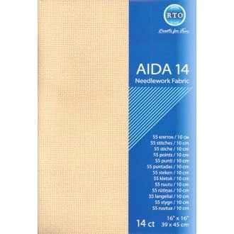 Borduurstof aida 14 count beige 39x45cm STITCHCOMPANY rto-a14-740