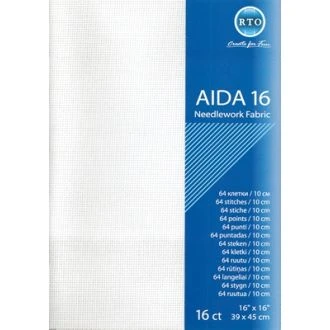 Borduurstof aida 16 count wit 39x45cm STITCHCOMPANY rto-a16-100