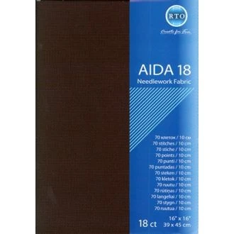 Borduurstof aida 18 count zwart 39x45cm STITCHCOMPANY rto-a18-095