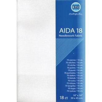Borduurstof aida 18 count wit 39x45cm STITCHCOMPANY rto-a18-100
