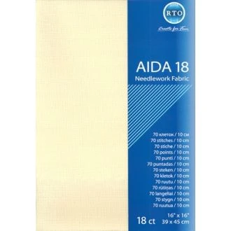 Borduurstof aida 18 count ecru 39x45cm STITCHCOMPANY rto-a18-264