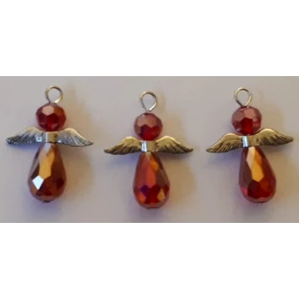 Bedel Engeltje siam rood glas 32 x 23 mm