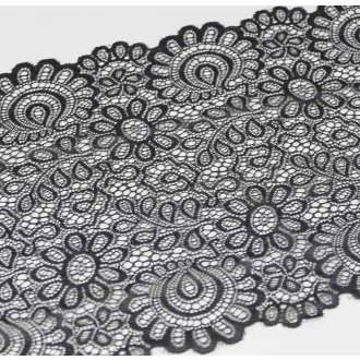 Elastische kant paisley patroon 20-22cm breed 3m lang