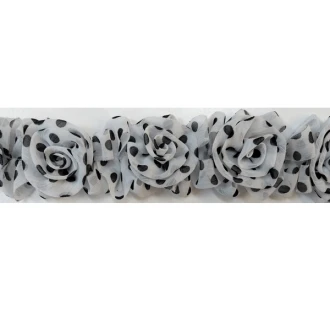 Sierelastiek met polka dot rozen 55mm 