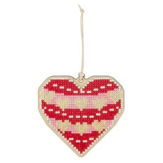 DIAMOND PAINTING WOODEN PENDANT - HEART van STITCHCOMPANY fc-alvp-001