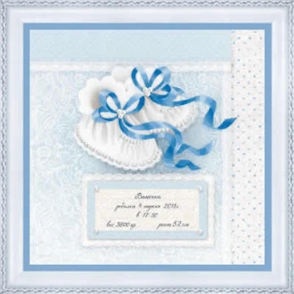 Borduurpakket Baby boy schoentjes 21x21cm van STITCHCOMPANY ri-pt0082