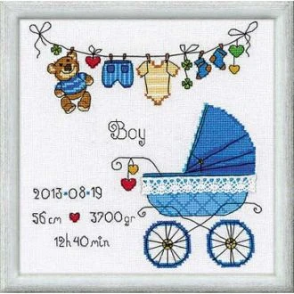It's a Boy borduurpakket 20x20cm van STITCHCOMPANY ri-1418