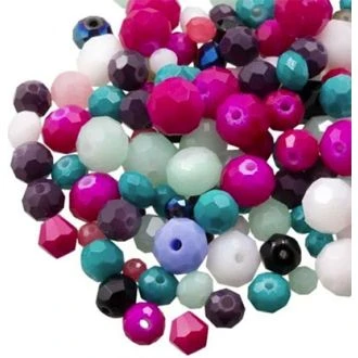 Kralenmix - Facetkralen (8 - 2 mm) Mix Color (50 Gram) van DB T405