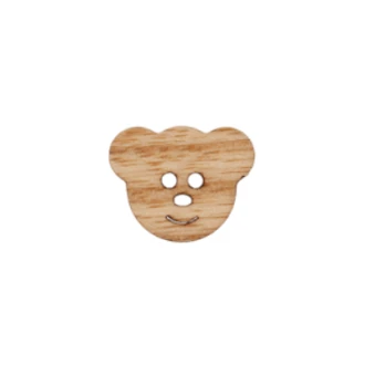 Houten knoop beer 18mm van UNION KNOPF 44831