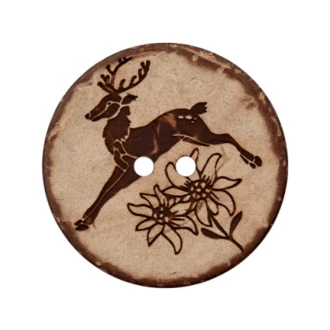 Kokos knoop met hert van UNION KNOPF 453399