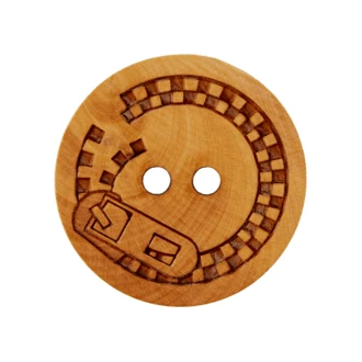 Houten knoop met rits van UNION KNOPF 453438