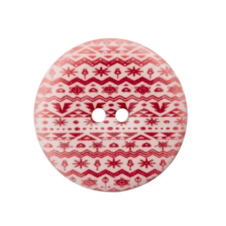 Kerstknoop rood wit 28mm van UNION KNOPF 453741