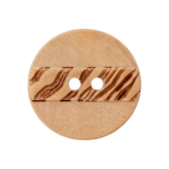 Houten knoop met streepjes van UNION KNOPF 453828