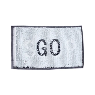 Applicatie GO / STOP reversable 21X12,5cm opnaaibaar van UNION KNOPF 4878