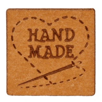 Papieren label Handmade 20X20mm van UNION KNOPF 500936