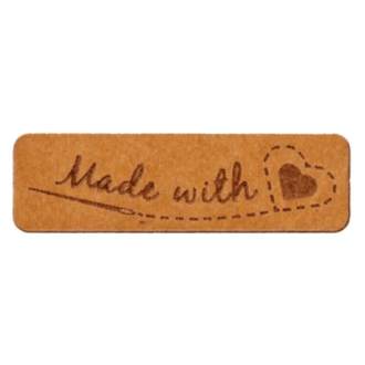 Papieren label Made with Love 40X20mm van UNION KNOPF 500936