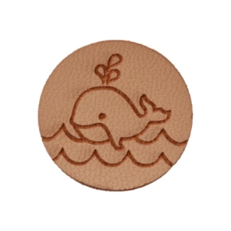 Walvis met golven label 23mm van UNION KNOPF 500988